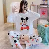 2026 Novo Pijama para Mulheres Manga Longa Calça Longa Conjunto Primavera Outono Feminino Moda Estampa de Desenho Conjunto Casual para Casa