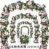 Fabricante de enredaderas de rosas artificiales, flores de enredadera para sala de estar, flores artificiales para comercio transfronterizo, flores de rosa artificiales para decoración de puertas