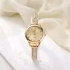Novo Relógio Transfronteiriço Feminino Mostrador Pequeno Pulseira Fina Temperamento Estudantes do Ensino Médio Casual Pulseira de Quartzo Feminino Nicho