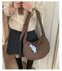 Bolsa de Tela Ligera de Algodón para Mujer para Otoño e Invierno Transfronteriza, Diseño Plegado, Bolso Tipo Dumpling Moderno y Sencillo para el Trabajo, Bolso de Hombro Cruzado de Tela