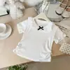 Camiseta de Princesa con Encaje y Lazo de Moda, Manga Corta, Estilo Francés, para Niñas Pequeñas y Niños Pequeños, Nuevo Modelo 2026