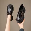 Nuevos mocasines de charol 2026 para mujer, suela gruesa, tacón grueso, estilo británico retro, versátiles, que aumentan la altura, zapatos simples JK