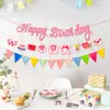 Decorações de Cena de Aniversário Bandeira Infantil para Meninos e Meninas Festa de Um Ano Adereços Balões