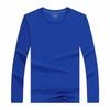 Camiseta de algodón peinado con cuello redondo para trabajo en grupo, otoño e invierno, manga larga, promocional, cultural, con logotipo impreso, venta directa de fábrica