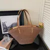 Bolso grande de mujer estilo coreano, popular bolso de mano tejido casual versátil para el día a día, bolso de playa simple