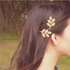 Presilha de franja Europeia e Americana menina Mori retrô folhas douradas chifre presilha lateral folhas douradas grampo de cabelo presilha de cabelo: [