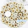 Suministro de Fabricantes Botones de Madera de Color Primario, Botones y Estrellas de Madera Grabados con Láser, Accesorios para Ropa a Juego para Niños, Botones Listos para Usar