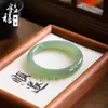 Venta al por mayor del fabricante Pulsera de Imitación de Jade Hetian Verde Agua de Lago Material de Mongolia Exterior Barra Redonda Delgada Pulsera de Belleza para Mujer Pulsera de Jade de Ancho Medio