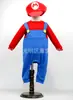 Ropa de Comercio Exterior para Bebé de Manga Larga Otoño/Invierno Disfraz Cosplay Mario Traje de Gateo para Bebé de 2 Piezas
