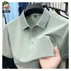 Camiseta de Manga Corta para Hombre de Algodón de Fibra Larga de Xinjiang Verano 2025 Nueva Casual de Negocios Color Sólido Cuello de Solapa Polo de Media Manga