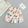 Calça de pijama infantil para meninos e meninas verão algodão seda fino algodão artificial calça de casa shorts infantil infantil crianças do meio