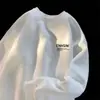 Moletom Masculino Gola Redonda Estilo Hong Kong Masculino 2024 Outono e Inverno Novo Marca da Moda Ins Streetwear Casual Solto Jaqueta de Lã