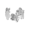 Moda Europeia e Americana Transfronteiriça Estilo Retrô Pulseira Larga com Design de Estrela-do-Mar, Concha e Flor de Verão, Estilo Ins de Alto Padrão