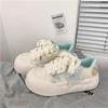 Zapatos de Pan de Plataforma Gruesa Nuevos 2024 Primavera y Verano para Mujer Estilo Hong Kong Harajuku Zapatillas Deportivas Estrella Nicho Original Zapatos Blancos