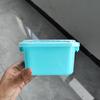 Cubo Cuadrado de Plástico Portátil para Detergente en Polvo, Perlas para Lavar Ropa con Tapa, Cubo de Almacenamiento de Color Cristalino, Cubo de Almacenamiento para Arcilla de Espacio