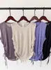 Retirada de Contagem ~ Etiqueta Cortada Contador Roupa de Yoga Colete Blusa Feminina Solta Secagem Rápida Malha Roupas Fitness Top Sem Mangas