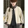 Jaqueta Suéter Oli Fleece Dupla Face Nova Outono/Inverno 2025, Cardigan Espesso Color-Block da Moda com Zíper