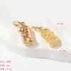 Accesorios de Colgantes Color-Preservante Chapados en Oro DIY Amuletos Coloridos de la Fortuna Frases de Buena Suerte Serie de Goteo de Aceite Colgantes para Pulsera Collar Venta al por Mayor