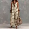 Mono de Verano Europeo y Americano Estilo Nuevo de Lunares con Escote Halter para Mujer Sin Mangas Pierna Ancha con Tirantes Moda Transfronteriza Ropa de Vacaciones