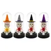 Adorno de calavera en cúpula de cristal para Halloween, sombrero de mago, araña, decoración de fantasma, lámpara de atmósfera festiva de escritorio estilo terror