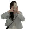 Corea del Sur 25 Nuevo Cuello redondo Monocromático Moda Viajero Combinable Abrigo Corto para Mujer Otoño Top Chanel