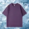 Camiseta de Verano para Hombre de Lyocell Tencel Algodón, Tejido Romano, Fresca y de Secado Rápido, Camiseta Casual de Manga Corta Protectora del Sol para Parejas