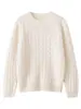Suéter de Caxemira Novo para Crianças Outono e Inverno Gola Redonda Malha Grossa para Meninos e Meninas Crianças de Meia-idade e Mais Velhas Tricô Canelado Camada Base Quente
