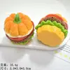 Hamburguesa de Doble Capa Tridimensional Calabaza Resina Accesorios Pegamento de Crema DIY Pasador Diadema Llavero Colgante Flor para Zapatos Decoración