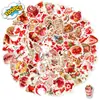 Nuevas pegatinas vintage transfronterizas con temática de fresas, 100 piezas, pegatinas impermeables dulces de fresas para combinar, para decoración de diario y tableta