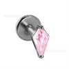 Pendientes de Aleación de Titanio F136 Tachuelas para Orejas Clips para Orejas Pendientes Cristal Zircón Rombo Tachuelas para Hélice Auricular Joyería de Rosca Accesorios Perforación
