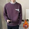 Moletom Grosso com Forro de Lã para Inverno com Gola de Camisa Falsa de Duas Peças, Marca Tendência, Peça Única Atacado Manga Longa