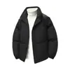 Nova Jaqueta de Algodão Masculina de Cor Sólida Inverno Tendência Solta Moda Versátil Grossa Quente Casal Simples Gola Alta Algodão Masculino