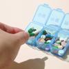 Manhã, meio e noite sub-embalado mini 3-compartimento pequena caixa de medicamento para o idoso medicina de conveniência caixa de medicina de plástico transparente caixa pequena bonito