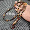 Colar de Ágata Dzi Jade Preto e Branco Ágata Vermelha Nove Olhos Três Olhos Seis Olhos Dente de Tigre Dzi Corrente de Suéter Corrente de Contas de Jade