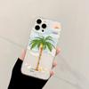 Funda fresca INS de árbol de coco para iPhone15ProMax/15/14/13/12