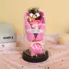 Ornamento de Cúpula de Vidro com Flor Eterna, Buquê de 7 Rosas, Flores Secas, Presente de Dia dos Namorados 520 para Namorada, Esposa, Presente de Aniversário