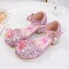 Sandalias para niñas, moda nueva, primavera y otoño, verano, tacón alto, Aisha Baotou, niñas, princesa Aisha, zapatos de cristal para niños.