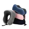 Almohada viscoelástica para espacio, almohada para siesta, almohada de viaje en forma de U de rebote lento, almohada en forma de U, almohada viscoelástica de soporte para el cuello