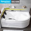 Bañera de Hidromasaje Rongchen para Baño Independiente Triangular Abanico Pareja Doble Bañera Adulto Hotel Acrílico