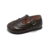Zapatos de cuero vintage para niños 2026 primavera y otoño bailarinas para niñas zapatos poco profundos para niñas pequeñas Birkenstock zapatos para bebé de suela blanda