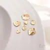 Colgante de Corazón de Melocotón con Forma de Corazón de Oro de 14 Quilates Relleno Conserva el Color Letra Grabada Etiqueta Retrato de Reina Colgante para Joyería DIY Pendientes