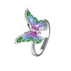 Comercio exterior el collar más vendido anillo de mariposa con gota de pegamento de siete colores pendientes de pintura esmaltada traje de colgante para banquete europeo y americano