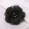 Estilo Coreano Tela Estilo Chanel Broche Corsage Moda Tocado Flor Pinza de Pelo Doble Flor de Peonía Accesorios para Sombrero de Paja