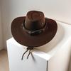 Accesorios Niutou Grande Cuerda a Prueba de Viento Sombrero Jazz de Xizang Amazon Sombrero Vaquero Occidental Retro para Hombres y Mujeres Cubierta Exterior para Cuatro Estaciones
