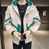 Chaqueta de Manga Larga para Hombre Otoño 2023 Estilo Coreano Moda Trendy Estampado Top con Capucha Una Pieza Envío Directo Ropa de Trabajo