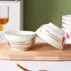 Bol de Arroz de 5 Pulgadas Bol de Arroz Cerámico Vajilla Bol de Ensalada de Alto Valor Bol de Arroz Color Bajo Esmalte