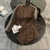 Conjunto deportivo casual estilo coreano para mujer, nueva moda de otoño, elegante sudadera con cuello alto y cremallera y pantalón largo, conjunto de dos piezas