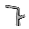Grifo de lavabo blanco de cobre refinado extraíble puede levantar giratorio grifo universal caliente y frío para baño estilo crema