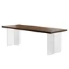 Mesa de comedor acrílica de madera maciza, escritorio flotante estilo mid-century, adecuado para apartamentos pequeños, sala de estar en casa, estudio y escritorio de lectura para niños