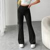 Pantalones Casuales Europeos y Americanos Transfronterizos para Mujer de Tallas Grandes, Cintura Alta, Levanta Glúteos, Aspecto Adelgazante, Pantalones de Yoga, Pantalones de Pierna Ancha Fluidos Acampanados, Ligeramente Acampanados